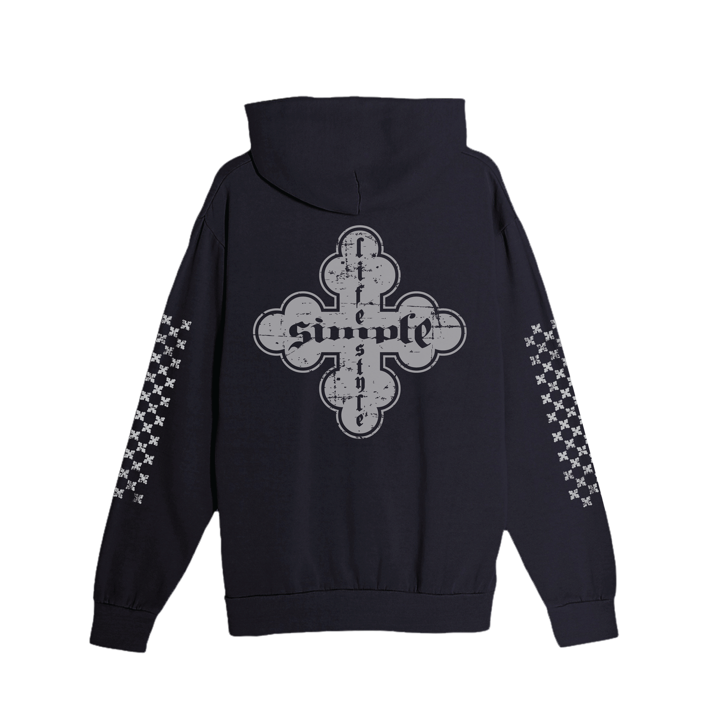 Cross Pullover Heavyweight Hoodie - Black