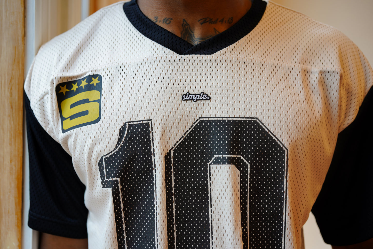 Heavy Mesh Street Jersey - Natural/Black